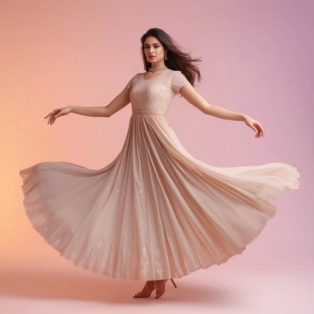 Anarkali Flow: A Graceful Circular Step of Soft Elegance
