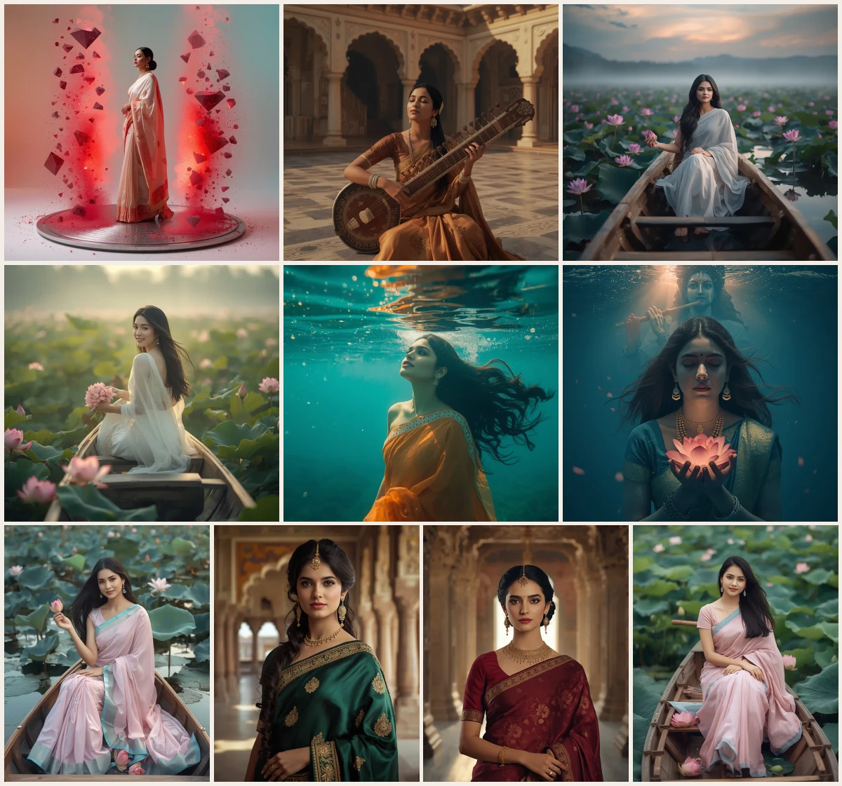 Best 10 Retro Style Prompt for Gemini Girl in Saree AI Image Prompts – retro style saree prompts – 10 AI prompt examples