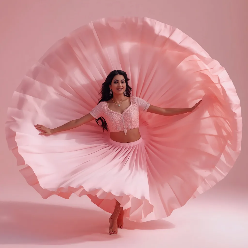 Dramatic Skirt Bloom: Ground-Level Spin in Rich Textiles – stylish men's ai prompts – AI generated example