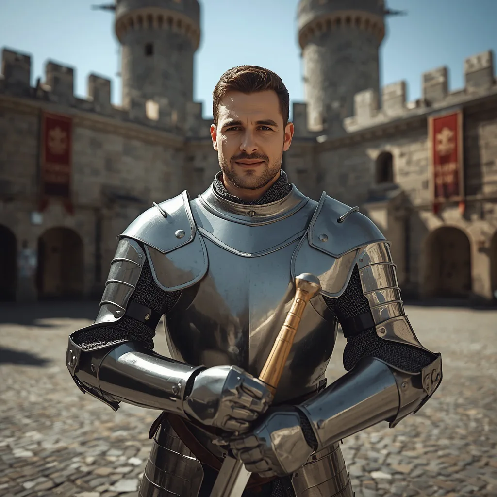 Handsome Man as a Medieval Knight in Shining Armor