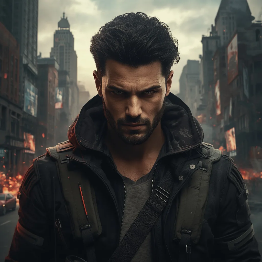 Handsome Man as a Rebel Leader in a Dystopian Future