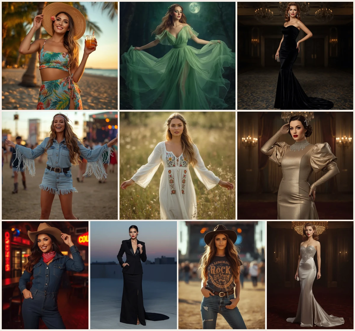 New 10 AI Prompts for Women's Soft Grunge Aesthetic with Edgy Details – 10 AI prompt examples