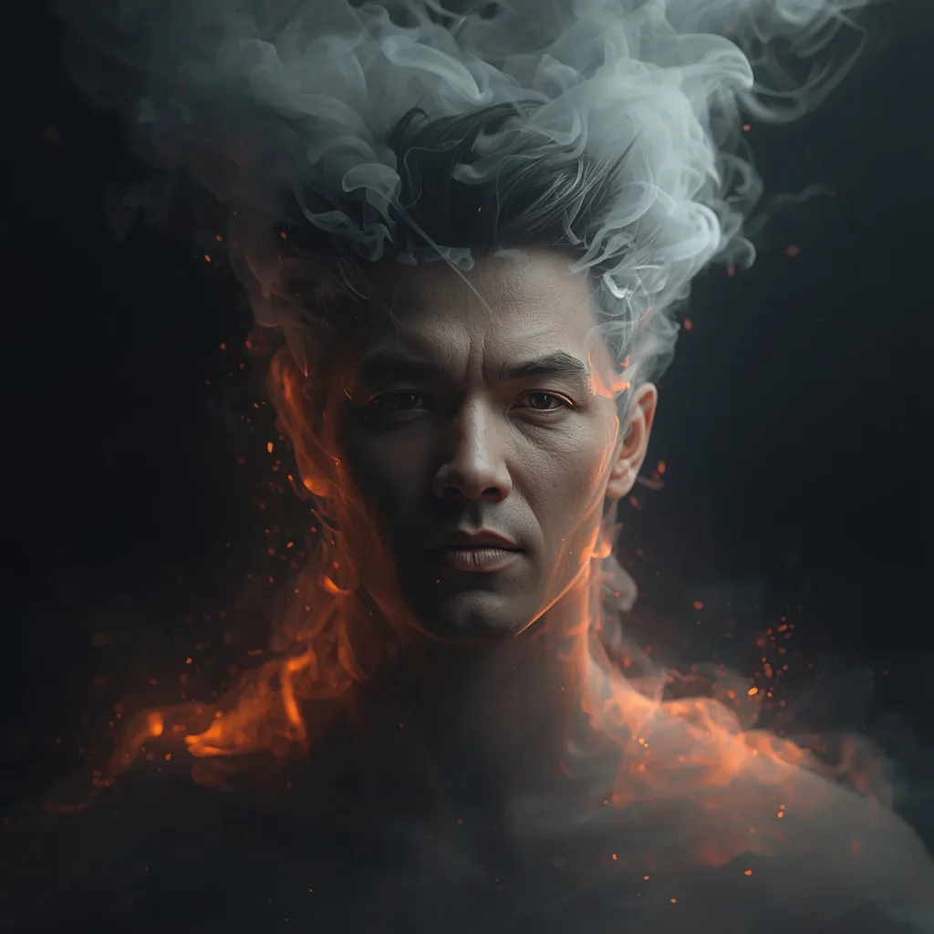 Phoenix Identity: Portrait of Rebirth from Smoke