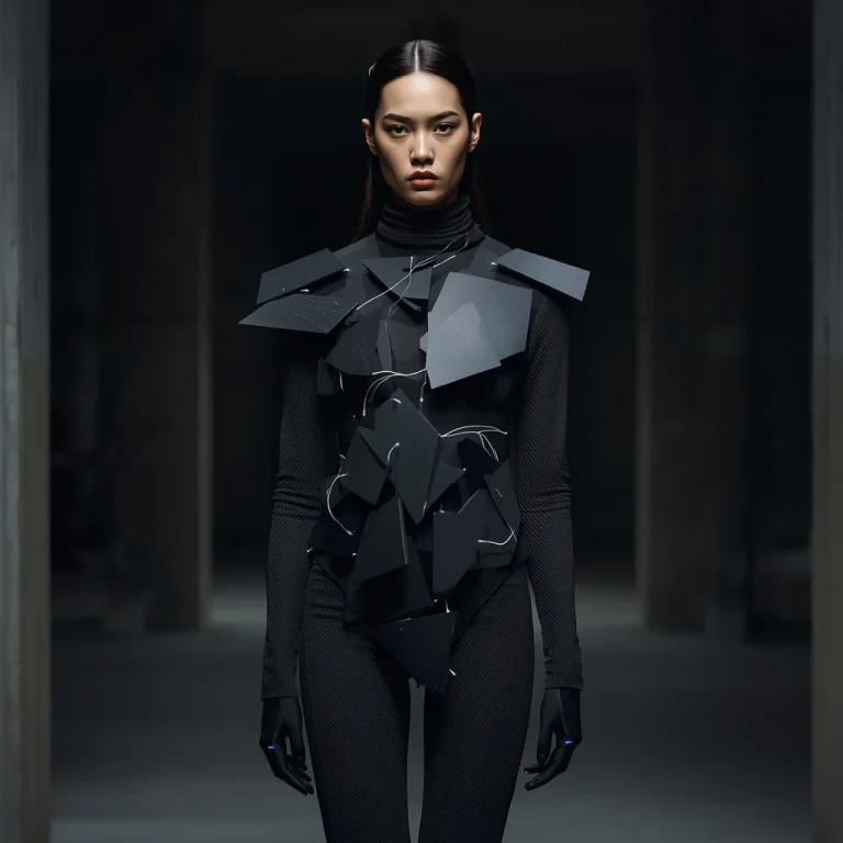 Avant-Garde Tech-Wear Suit With Floating Magnetic Ceramic Plates | creative ai prompt — AI image prompt