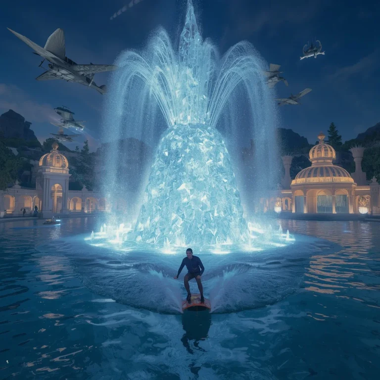 Diamond Fountain Water Sports Kingdom | new trending prompt chatgpt link — AI image prompt