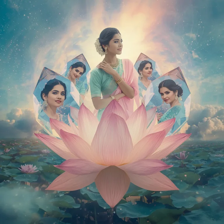 Festive Pastel Saree Prism Lotus Infinity Nebula Collage Luxury Cinematic | prompt for gemini ai girl style trending instagram — AI image prompt