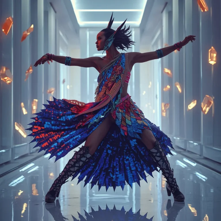 Neon Dragon Blade Saree with Fire Prism Corridor | new trending purple saree prompt today — AI image prompt