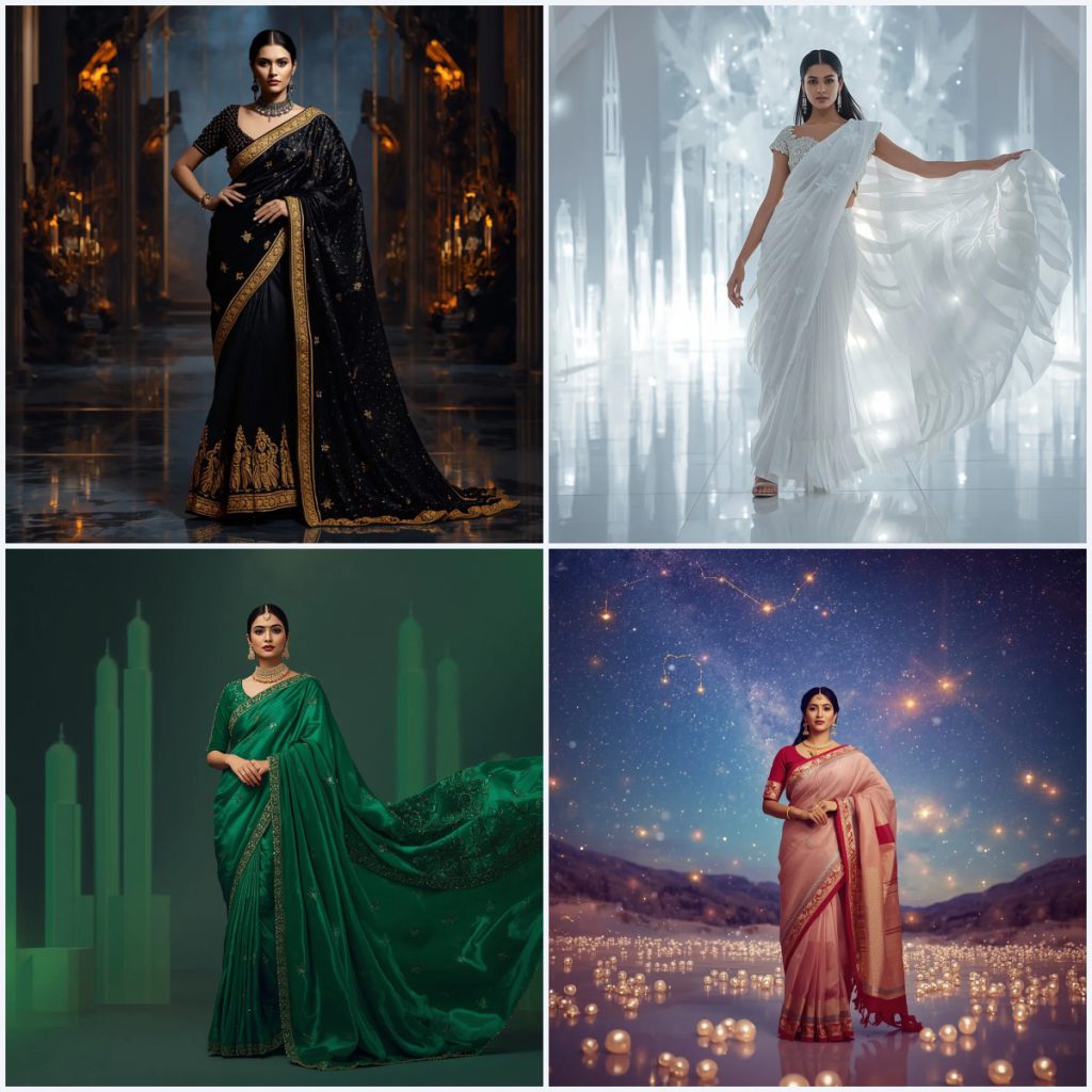 Saree with Pearl Work AI Prompts for Delicate Opulence | instagram prompt for traditional look for girl in english — AI image prompt