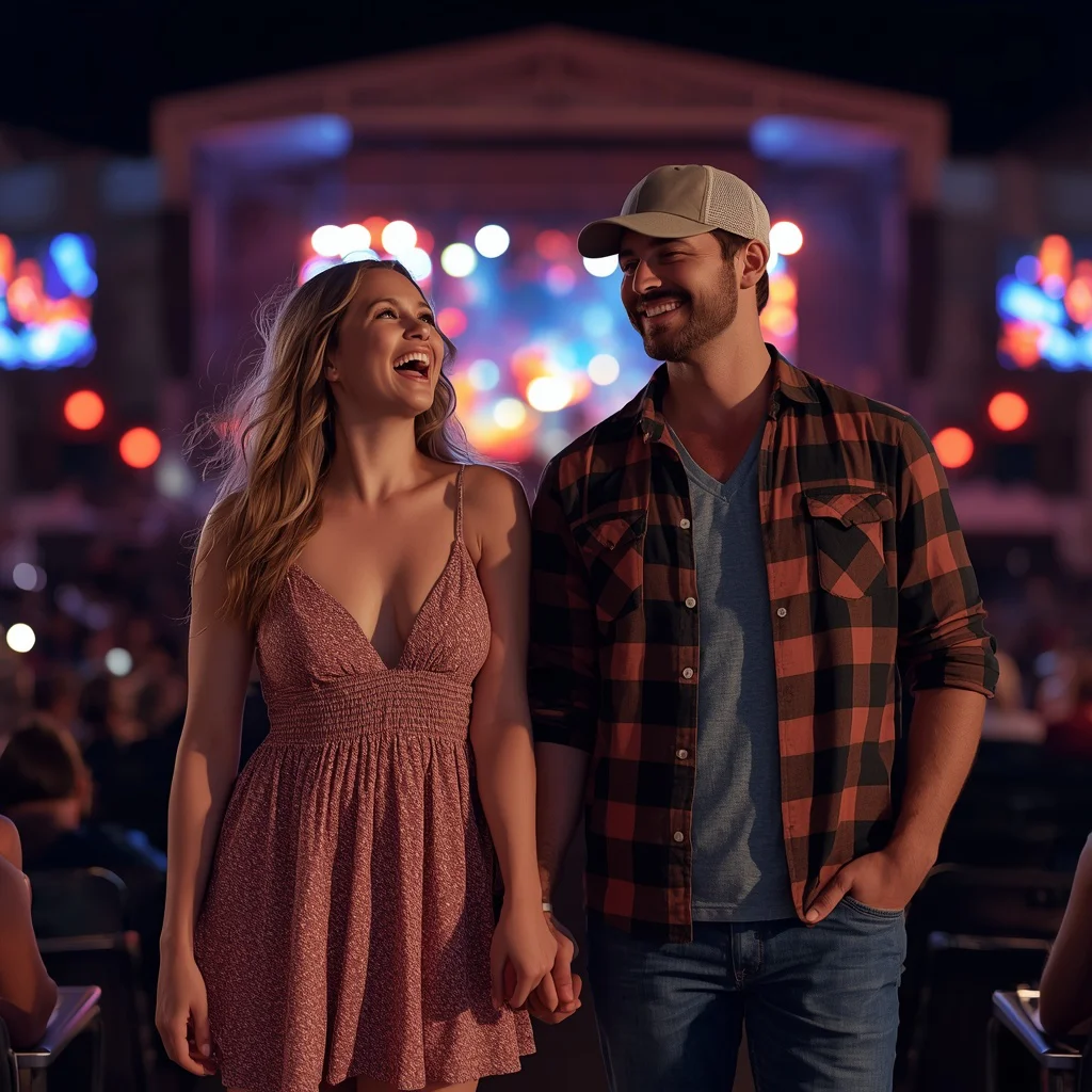 Romantic Couple Enjoying a Country Music Concert | Couple Prompt chatgpt South Indian — AI image prompt